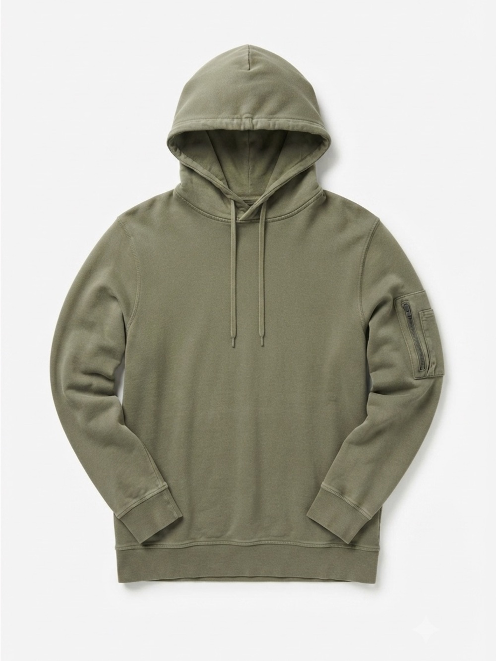 River Island Olive Green Hoodie with Utility Sleeve Pocket | Large